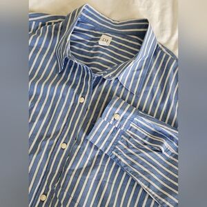 GAP Blue & White Striped Long Sleeve Button Down.